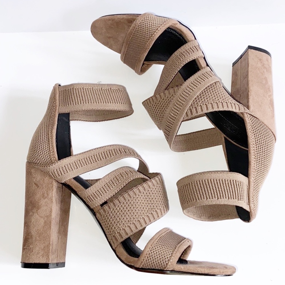 ASOS Harlow knitted heeled strappy sandals Size 5
